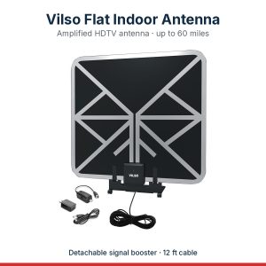 Vilso flat indoor antenna, 60 miles